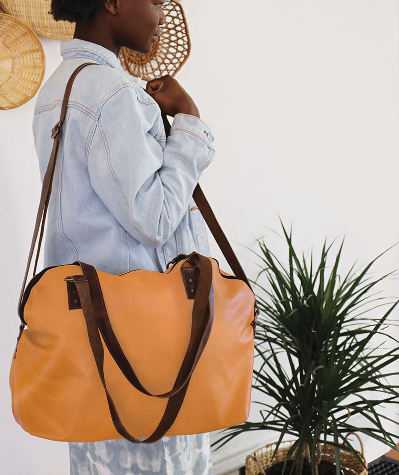A woman with a nice hand-made jacket.